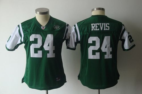 Jets #24 Darrelle Revis Green Women's Team Color Stitched NFL Jersey
